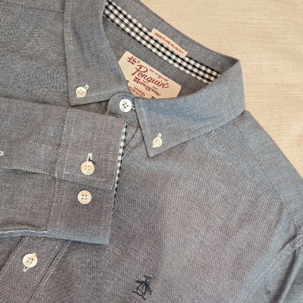 Original‎ Penguin Men's Chambray Button-Down Shirt Medium